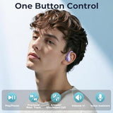 Cancelling Earbuds Wireless Bluetooth Headphones Ear Buds 90Hrs Playback Stereo Bass Earphones with Mic Over-Ear Hooks