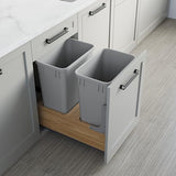 Dowell Double 35Qt Undermount Trash Pull-Out Waste Container with Full Extension Soft-Close Slides