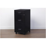 3 Drawers 29.52" Vertical Black Metal Filing Cabinet Lockable Pre-Assembled Movable Letter Size for Home