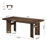 63-Inch Executive Desk, Solid Wood Home Office Computer Desk with Heavy Duty Legs, Rustic Brown