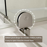 56-60" W x 71" H Pivot Swing Glass Shower Door,Pivot Frame Shower Door with 1/4"(6mm) Clear SGCC Tempered Glass,Chrome Finish Shower Doors,Reversible Installation