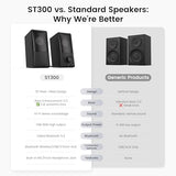 Computer Speakers with Bluetooth 5.4, 14W Bass Reflex Stereo PC Speakers with 15° Tilted Design