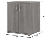 Bush Business Furniture Universal Floor Storage Cabinet with Doors and Shelves in Platinum Gray Bush Furniture