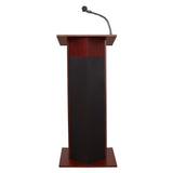 Pemberly Row 30W Sound Lectern, Power Plus Wood Podium with Microphones