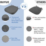 BUYUE Thickened 2.5" Friendly Woven Fabric Dining Chair Cushion, U-Shape High Density Foam Comfortable (1 Piece, Dark Gray)