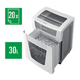 Leitz IQ Office Pro 80062000 CH Paper Shredder with Particle Cut Safety Level P4 20 Sheets Capacity 30 L Waste Bin
