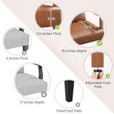 Yaheetech PU Leather Accent Chair, Mid-Century Modern Armchair with Solid Wood Legs