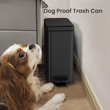 Cesun Bathroom Trash Can with Lid, 2.6 Gallon Small Black Bathroom ge Can GarbaSoft Close, Stainless Steel Waste Basket