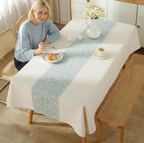 UWWGKK 55"x120" Sage Green Damask Tablecloth Waterproof French Vintage