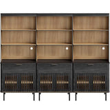 WAMPAT 72.8" Tall 5 Tiers Bookshelf with Doors & Drawer for Home Office