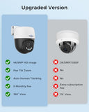 Hiseeu 4K PoE Security Camera System，6 Pcs 8MP PTZ Wired Security Camera