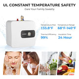 CAMPLUX Electric Hot Water Heater 6.5 Gallons, Mini Tank Water Heaters Electric 120V 1440W, Easier Using with Adjustable Thermostat, Save Time, UL Listed