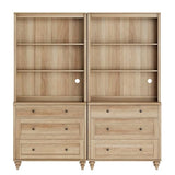 WAMPAT 3 Tier Bookshelf with 3 Drawers, 72" Tall Bookcase Large Farmhouse Display Book Case Shelf