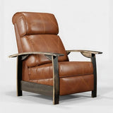 Trend Manor Whiskey Barrel Recliner Chair | Handcrafted from Authentic Barrels | Italian Leather | Made in USA | Whiskey Finish | Luxury Chair