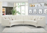 Legend Vansen L Semicircle Velvet Sofa 141.34” Oversized Sectional Curved Sofa for Living Room