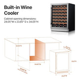Ca'Lefort 24 Inch Wine Fridge, 61-Bottle Wine Cooler Refrigerator