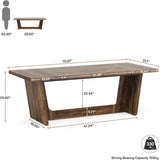 71-Inch Modern Executive Desk, Wood Office Desk, Large Aesthetic Computer Desks with Pedestal, Workstation for Home Office