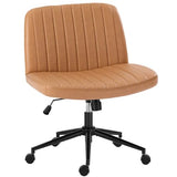 OLIXIS Criss Cross Chair with Wheels Wide Cross Legged Office Desk Vanity Chair Comfy Fabric Armless Adjustable