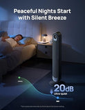 DREO Tower Fan for Bedroom, 28 ft/s, 20dB Quiet Oscillating Bladeless Fan with Remote, 9 Speeds, 4 Modes, 12H Timer, LED Display, Standing Floor Fan Powerful for Indoor Home Office Room, 42 Inch