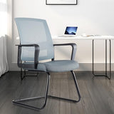 CLATINA Office Guest Chair with Lumbar Support and Mid Back Mesh Space Air Grid Series for Reception Conference Room Gray