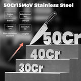 ZHANG XIAO QUAN SINCE 1628 Kitchen Knife in High Carbon Steel, Professional Chef Knife with Ergonomic Handle and Ultra Sharp Blade