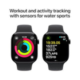 Apple Watch Series 10 [GPS + Cellular 46mm case] Smartwatch with Jet Black Aluminum Case with Black Sport Band - M/L. Fitness Tracker, ECG App, Always-On Retina Display, Water Resistant
