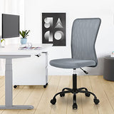 Office Desk Chairs No Arms Mesh Task Chair Ergonomic Computer Chair with Wheels, Armless Adjustable, Grey