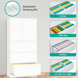 SISESOL 3 Drawer Lateral File Cabinet with Lock and Shelf