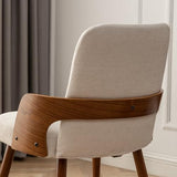 YOUUGIOR Dining Room Chairs,Mid Century Modern Kitchen Chairs,Upholstered Beige Fabric
