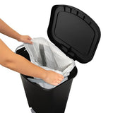 2 Pack | Plastic Kitchen Waste Bin with Odor Protection of Lid | Hands Free with Step On Foot Pedal and Garbage Bag Rings