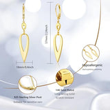 LANCHARMED Gold Earrings for Women Teardrop Leverback Dangle Earrings Hypoallergenic 14K Gold Drop Earings Teardrop Dangle Leverback Earring for Women Jewelry Gifts