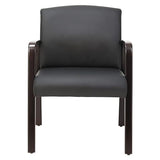 Alera ALE Reception Lounge Series Guest Chair, Espresso/Black Leather