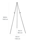 Amazon Basics Easel Display Stand, Instant Floor Poster, Lightweight, Collapsible and Portable with Tripod Base, Black Steel (Supports 5 pounds) (Pack of 2)