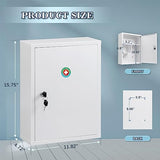 Wall Mount Locking Medicine Cabinet, Large Capacity First Aid Cabinet for Bathroom