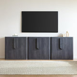 93.42'' Sideboard Buffet Cabinet W/Storage, Modern Accent Cabinets W/Curved Handles & Adjustable Shelves