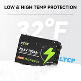 Compact 24V 100Ah Lithium Battery, 24V 100Ah LiFePO4 Battery 5000+ Cycles