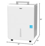 Dehumidifier for Basement,Energy Star Certified for 4500 Sq.Ft Large Room, MAX to 70 Pints/day, included 16.4 Feet Drain Hose and Pump,White