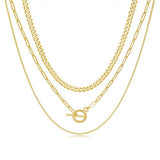 YOIHUR Gold Layered Necklaces for Women, 14K Gold Plated Dainty Necklace Chain Choker Necklaces Herringbone Necklace Set Gold Jewelry Gift for Women