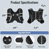 Zeerun Weighted Vest for Women & Men with Reflective Stripe and Adjustable Buckle, Comfortable & Durable Rucking Vest for Walking, Running & Strength Training, 10LBS-Black
