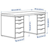 ALEX/LAGKAPTEN Modern White Stained Oak Computer Desk