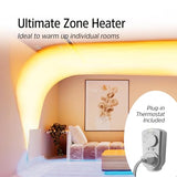 EconoHome Convection Wall Heater with Thermostat - 400W Electric Wall Mounted Space Heater Panel - Updated Model, 120V - Heats Rooms up to 120 Sq Ft