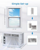5000 BTU Window Air Conditioner, Mechanical Control Panel Window AC Unit Cools up to 150 Sq. Ft, Low-Noise & Energy Saver for Bedroom, Office, Dorm (Quick-Install Kit)