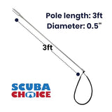Scuba Choice Spearfishing 3ft Aluminum Pole Spear Hawaiian Sling with Lionfish Tip Scuba Choice