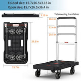 Adjustable Hand Truck Handle with 360 Degree Swivel Wheels for Garage Garden Home & Office Use