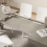 Mobili Fiver, Iacopo Extendable Dining Table, 55.1(86.6) x35.4 in, Concrete Effect