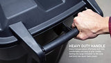 32 Gallon Wheeled Outdoor Garbage Can with Attached Snap Lock Lid and Heavy-Duty Handles