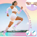 BECOJADDE Wrist Weights Ankle Weights for Women 1 Pair (2.2 lb Each) Silicone Magnetic Leg Arm Weighted Bracelet for Home Yoga Pilates, Yellow Lavender