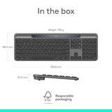 Logitech Signature Slim Solar+ Wireless Bluetooth Keyboard K980 for Mac, Solar and Artificial Light Powered
