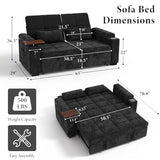 Dreamzie 65'' Convertible Sleeper Sofa Bed with Swivel Side Table