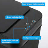 QSFWCSM 2 Pack Bathroom Trash can, Smart Touchless Trash Can, Automatic Motion Sensor Trash Bin (Black+Black)